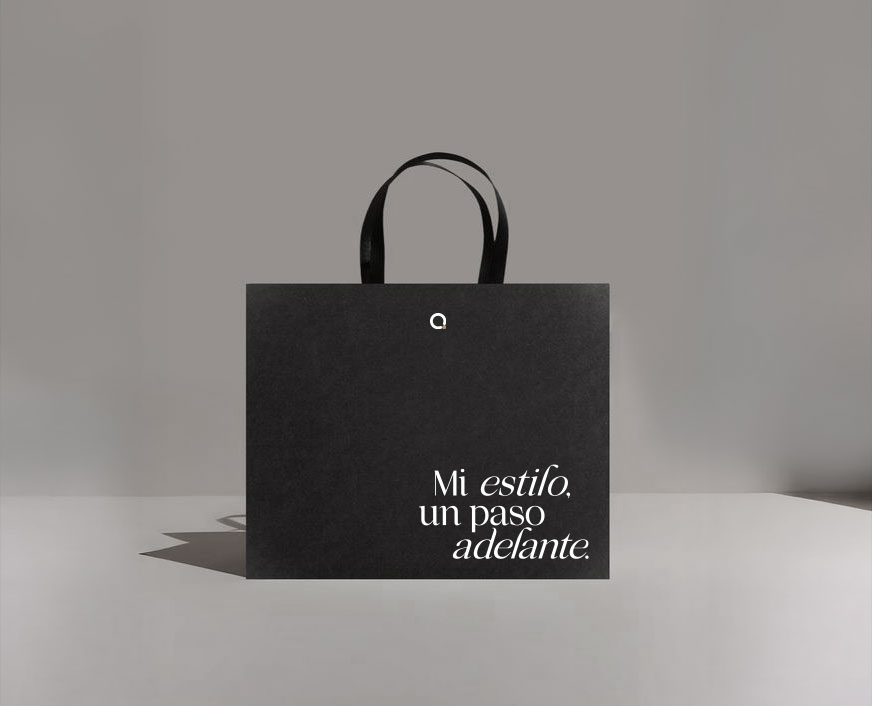black branded shopping bag