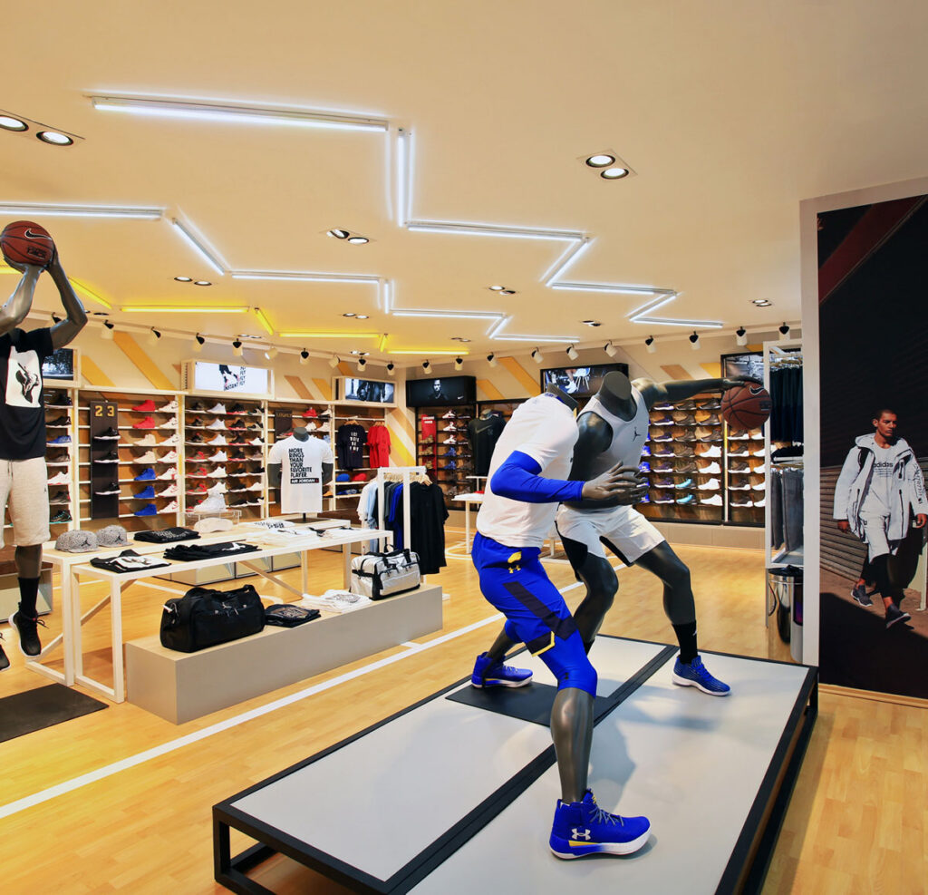 sports apparel store with mannequins