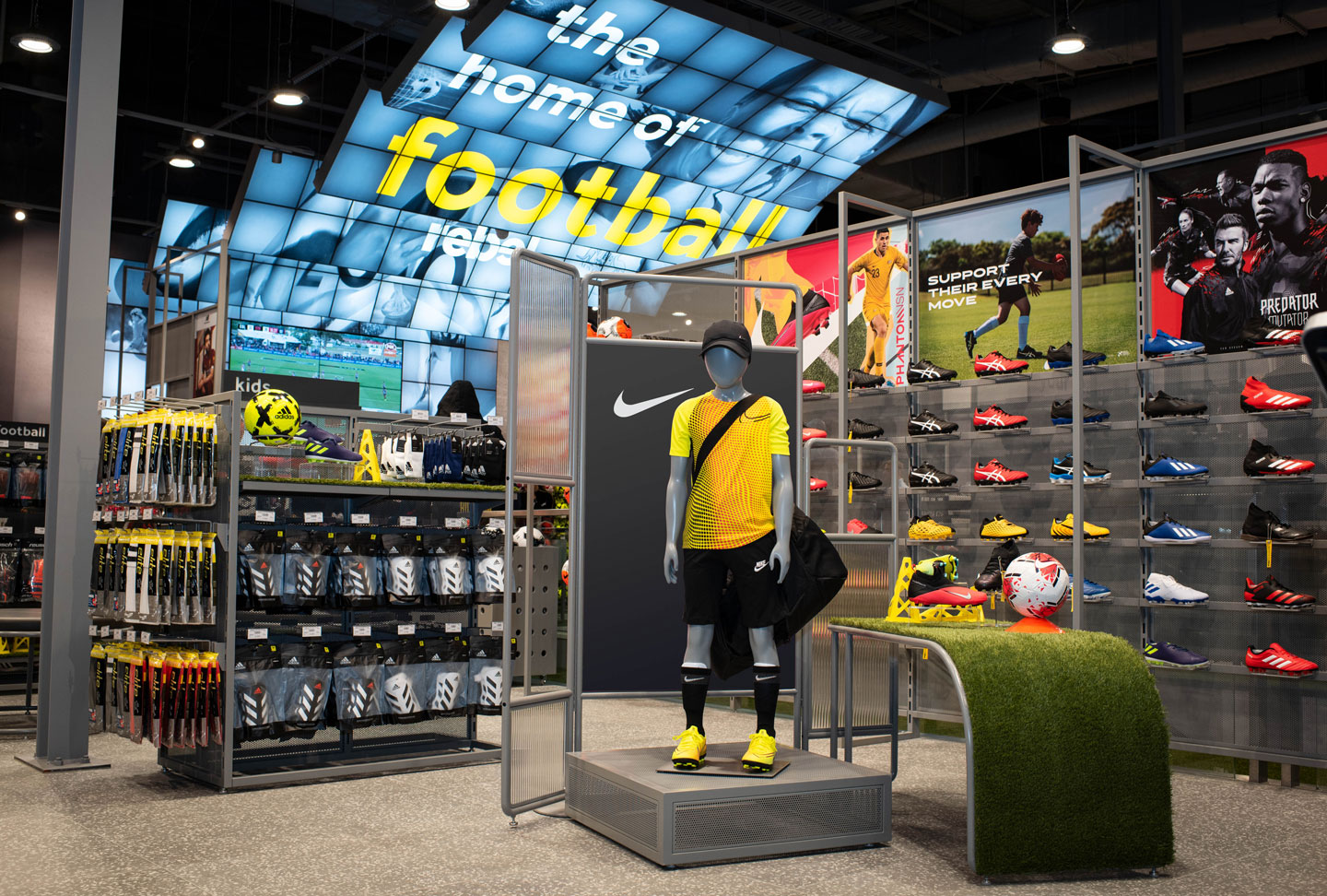 Retail management in with mannequin and product highlights